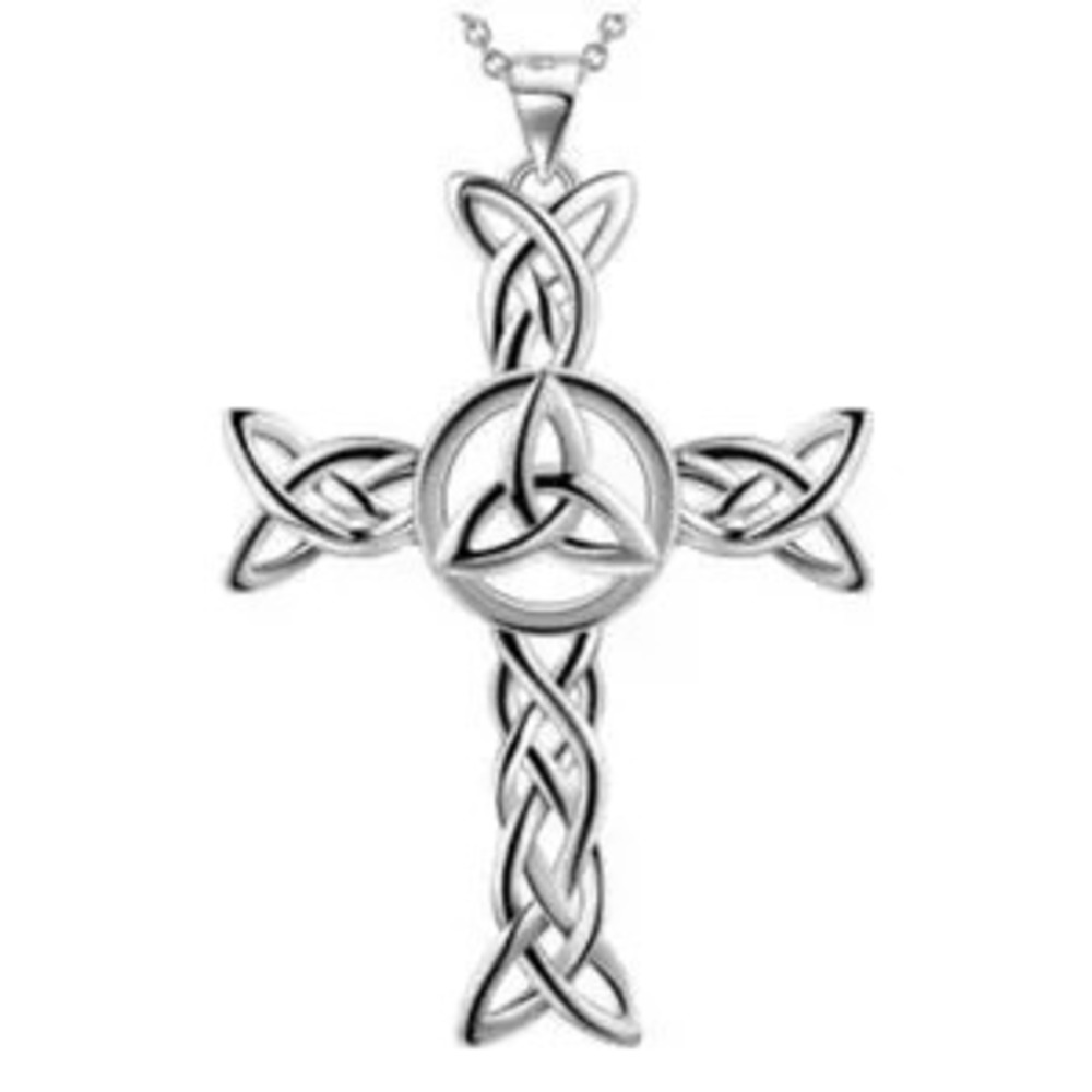 Stainless Steel Celtic Cross Necklace Hollow Design - NEW!